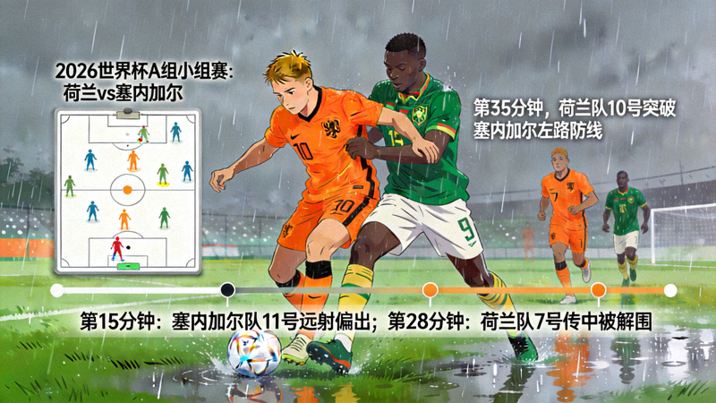 2026世界杯A组小组赛战术复盘，荷兰对阵塞内加尔，球员在雨中拼抢